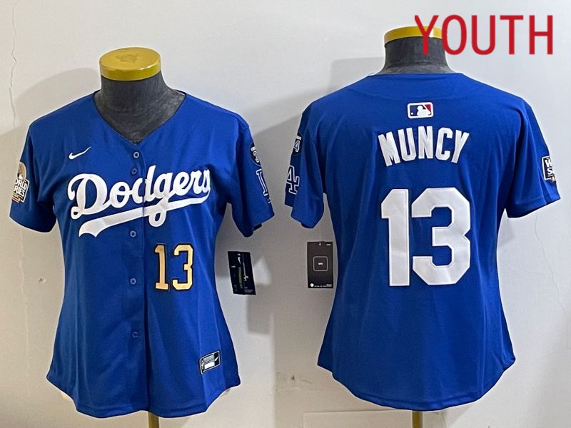Youth Los Angeles Dodgers #13 Muncy Blue Game 2024 Nike MLB Jersey style 11219